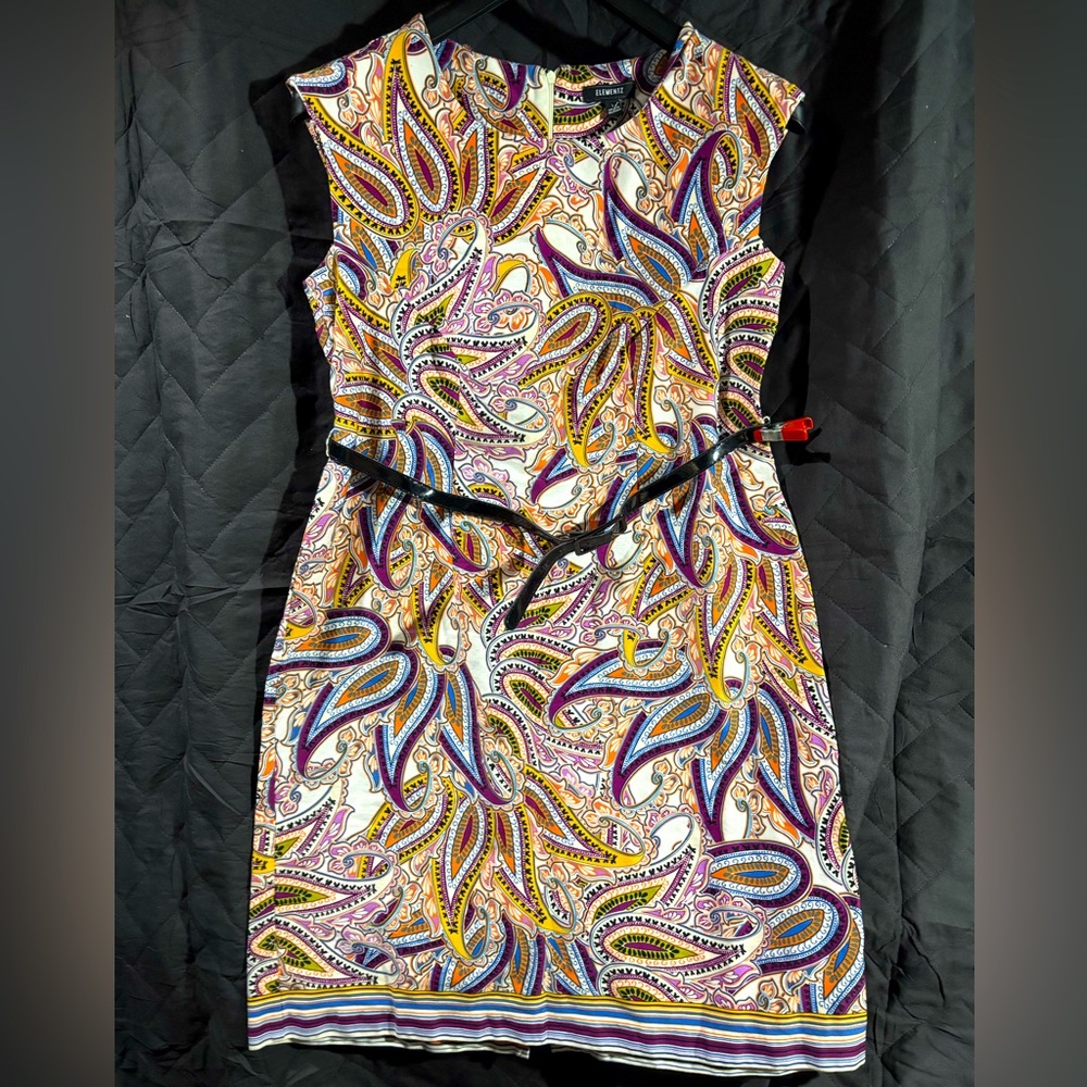 Elementz Mini Dress in Multicolor with Bold Floral Print NWOT #1311